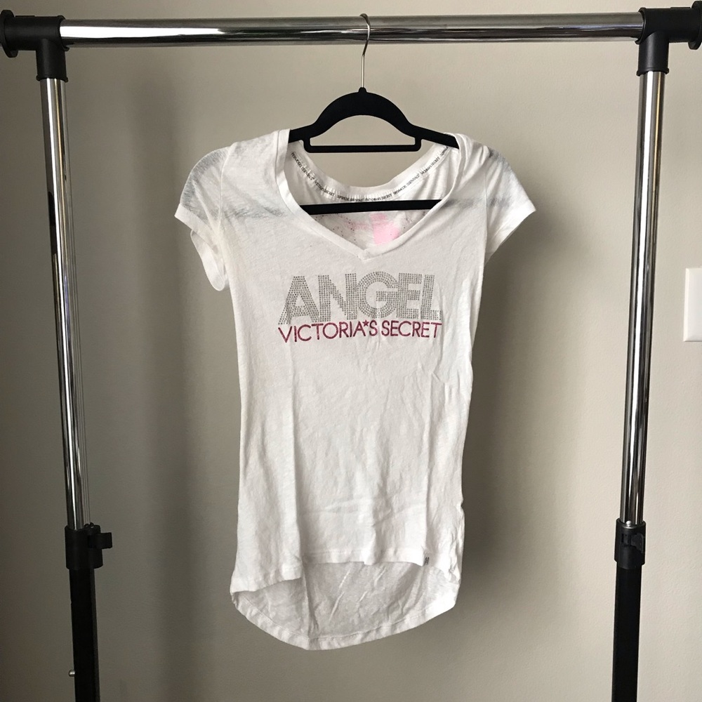 Short Sleeve Victoria Secret V-Neck w/ wings